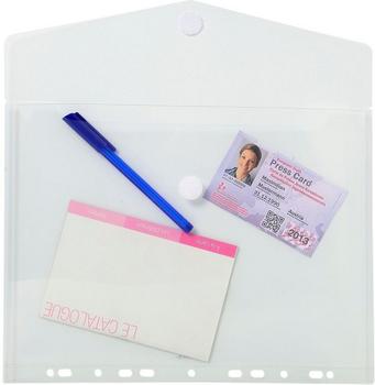 Exacompta 5er Pack Prospeckthüllen verschließbar mit Klettverschluss, DIN A4, PP transparent (57381E)