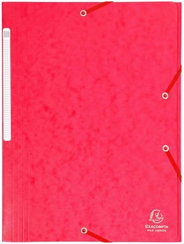 Exacompta 25x Sammelmappe + Gummizug 3 Klappen Karton 425g A4 MAXI Rot (17109H)