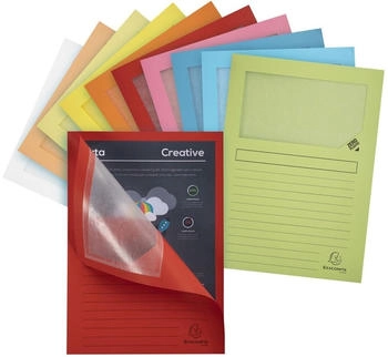 Exacompta 100 Fenstermappen, A4, 160g, plastikfrei - sortiert - (50150E)