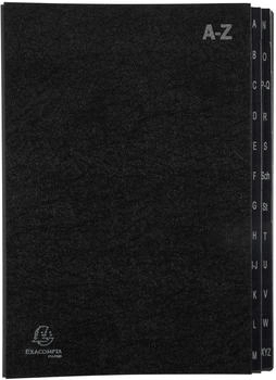 Exacompta 8x Pultordner Ordnungsmappe 24 Fächern RC-Karton A-Z A4 Schwarz (57024E)