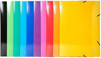 Exacompta 10x Sammelmappe +3 Klappen Gummizug MAXI Karton f&uuml;r A3 sortiert (59829E)