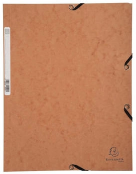 Exacompta 25x Sammelmappe + Gummizug 3 Klappen Karton 400g/m2 A4 Tabak (55524E)