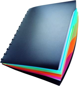 DURABLE Duralook Style Ringmappe A4 mit 20 Sichth&uuml;llen und Register schwarz (243501)