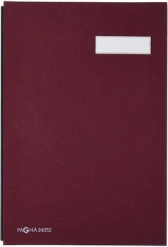 PAGNA Unterschriftsmappe 5-teilig mit Leinen-Einband und dehnbarem Rücken, rot (24052-11)