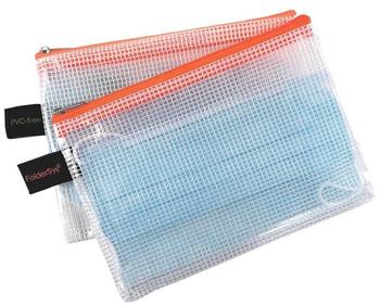 FolderSys Reißverschlusstasche A6 PVC transparent/orange (40406-69)