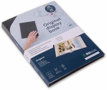Rillstab Pr&auml;sentationsmappe A5 mit 30 transparenten H&uuml;llen, schwarz (99534)