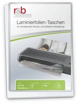 r&b Laminierfolien A3 (303 x 426 mm), 2 x 80 mic, matt (100 Stück)