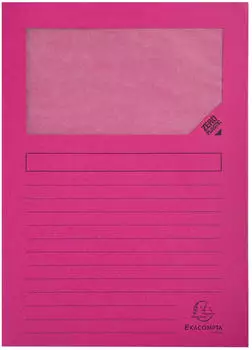 Exacompta 4x Pack 100 Fenstermappen, A4, 160g, plastikfrei, Fuchsia, (50108E)