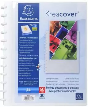 Exacompta KreaCover Sichtbuch A4 30 H&uuml;llen Wei&szlig; (86371E)