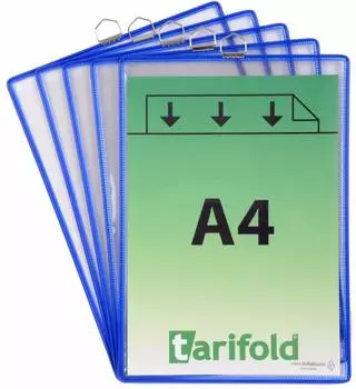 Tarifold Klarsichttasche PVC reflexionsfrei DIN A4 blau, 5 Stück (154501)