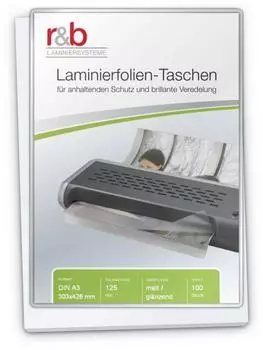 r&b Laminierfolien A3, 2x125mic, matt/glänzend, 100 Stück (FT-A3-125MG)