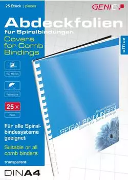 Genie Deckbl&auml;tter transparent A4, 25 St&uuml;ck (12385)