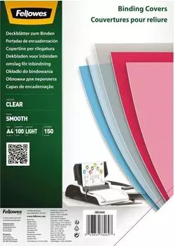 Fellowes Foliendeckel A4 PET transparent 150mic, 100 St&uuml;ck (5384501)