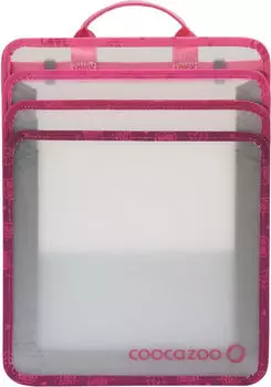 Coocazoo Heftbox faltbar, 3 F&auml;cher, A4, berry/transparent (70211434)
