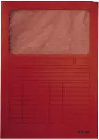 LEITZ Sichtmappe, DIN A4, Karton, mit Sichtfenster, rot 160 g-qm, Oberteil mit