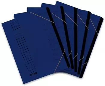 Elba Chic F&auml;chermappe, 12 F&auml;cher, A4, dunkelblau, 5er-Pack (400001992#5)