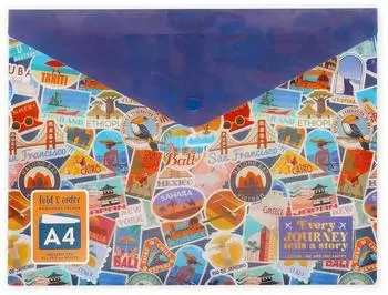 Legami Fold & Order Dokumentenmappe, 1 Fach, A4, quer, Travel (VPFB0003)