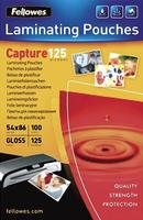 Fellowes 5306302, Fellowes gl&auml;nzende Laminierfolientaschen, 54 x 86 mm, 125&micro;,...