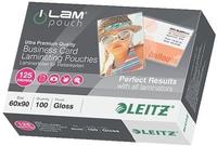 Leitz Laminierfolien 33810 iLAM, 54 x 86 mm, 125 mic, gl&auml;nzend, Kreditkarten, 100