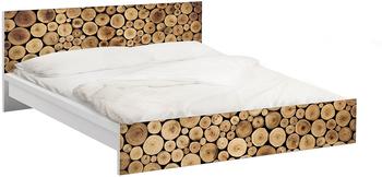 PPS Imaging Möbelfolie für IKEA Malm Bett niedrig 140x200cm - Klebefolie Homey Firewood Größe:77cm x 157cm