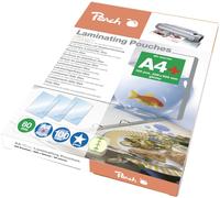 Peach Laminierfolien S-PP580-21 DIN A4, 80 mic, gl&auml;nzend, mit Abheftrand, 100 St&uuml;ck