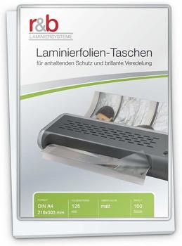 r&b Laminierfolien A4 (216 x 303 mm), 2 x 125 mic, matt (100 Stück)
