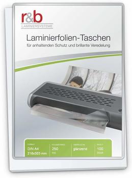 r&b Laminierfolien A4 (216 x 303 mm), 2 x 250 mic, glänzend (100 Stück)