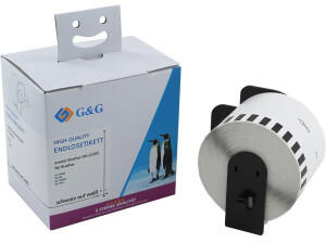 G&G Kompatibel mit Brother DK-22205 Endlos-Etiketten (62,0mm x 30,48m) Schwarz auf weiß