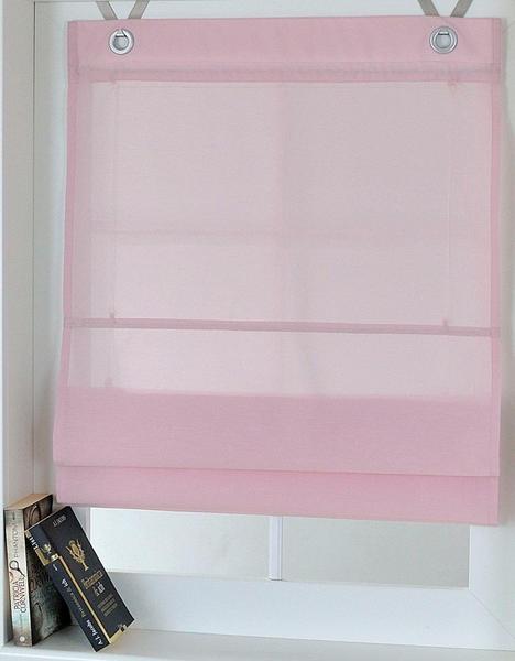 Kutti Raffrollo »Kessy Bessy«, Kutti, mit Hakenaufhängung, ohne Bohren, freihängend, mit Ösen, incl. Fensterhaken rosa