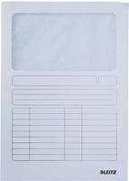 LEITZ Sichtmappe, DIN A4, Karton, mit Sichfenster, wei&szlig; 160 g-qm, Oberteil mit