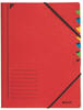 Leitz Ordnungsmappe 3907-00-25, A4, aus Karton, rot, 7 Fächer