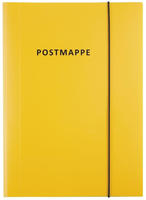 Idena Postmappe 10021, A4, aus Kunststoff, mit 3 Einschlagklappen & Gummizug