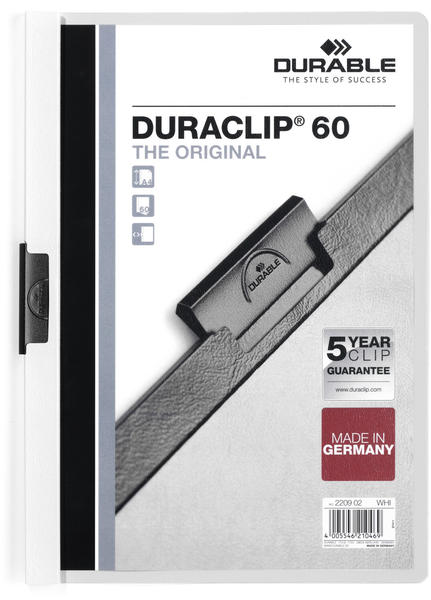 DURABLE DURACLIP Original 60 A4 (220902) weiß (1 Stück)