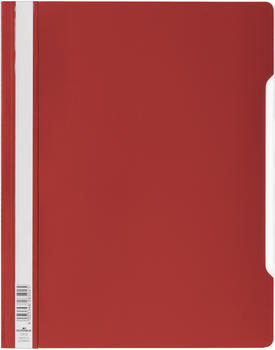 DURABLE 257003 Schnellhefter mit transparentem Deckel überbreit rot (50 Stück)
