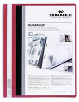 Durable 257903, DURABLE 25 Pr&auml;sentationshefter DURAPLUS rot DIN A4 &uuml;berbreit