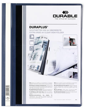 DURABLE 257907 DURAPLUS mit Sichttasche aus Folie für A4 dunkelblau (25 Stück)