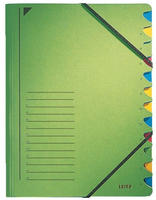 Leitz Ordnungsmappe 3912-00-55, A4, aus Karton, gr&uuml;n, 12 F&auml;cher