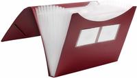 F&auml;cher Gummizugmappe A4 PP 12 F&auml;cher Gummizug vollfarbig rot