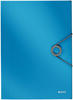 Leitz Eckspanner 4563-10-30, Solid, A4, Kunststoff, blau, 3 Einschlagklappen