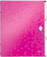 LEITZ 4633-00-23, LEITZ Ordnungsmappe WOW, DIN A4, PP, 6 F&auml;cher, pink-metallic