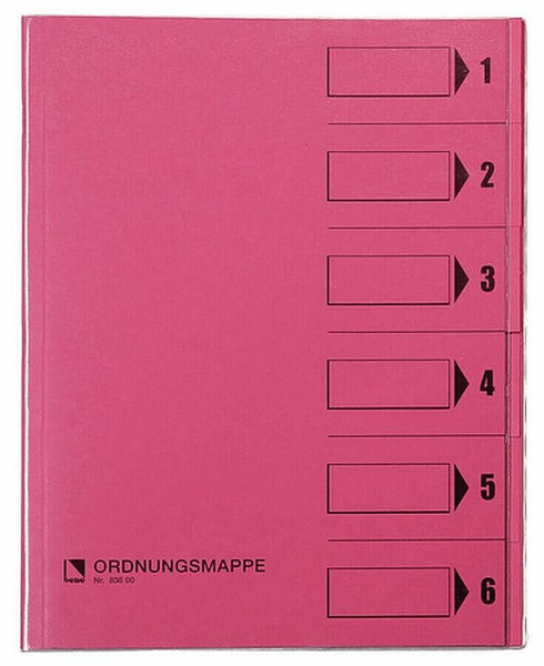 BENE Ordnungsmappe 6 Fächer rosa (83600RS)