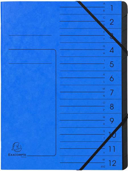 Exacompta Ordnungsmappen 12 Fächer blau (541202E)