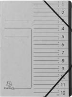 Exacompta 541211E, Exacompta Ordnungsmappe - 12 F&auml;cher, A4, grau