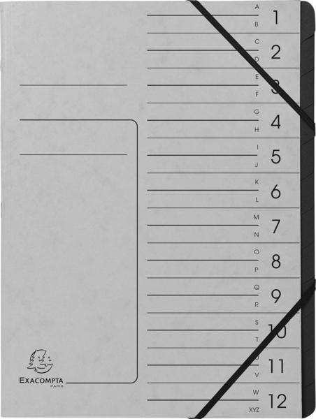Exacompta Ordnungsmappen 12 Fächer grau (541211E)