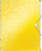 Leitz Ordnungsmappe 4634-00-16, WOW, A4, aus Kunststoff, gelb, 12 Fächer