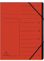 Exacompta 540705E, Exacompta 540705E Ordnungsmappe - 7 F&auml;cher, A4, rot