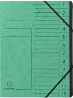 Exacompta 541203E, Exacompta Ordnungsmappe - 12 F&auml;cher, A4, gr&uuml;n