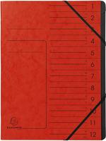 Exacompta 541205E, Exacompta 541205E Ordnungsmappe - 12 F&auml;cher, A4, rot