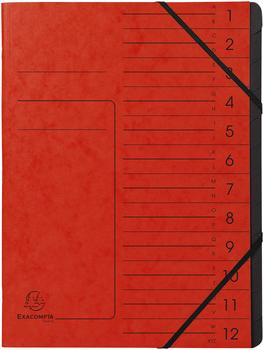 Exacompta Ordnungsmappen 12 Fächer rot (541205E)