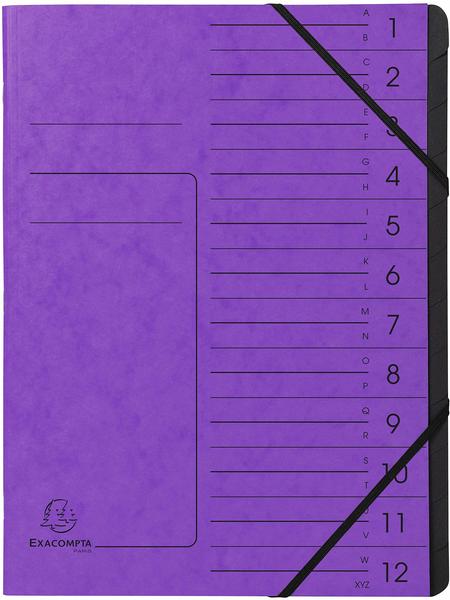Exacompta Ordnungsmappen 12 Fächer violett (541208E)